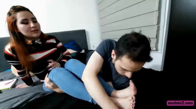 teen student girl feet licking