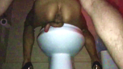 Public toilet bareback fuck with ladyboy