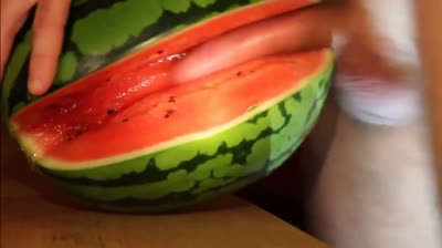 fruit fuck and self swallow - the best comes after cumming