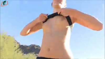 Beautifull Slender Brunette Woman In Action