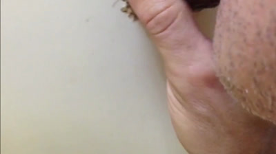 Eating a creamy load of hot cum after work