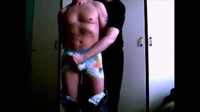 Me milking - he is tied - ballslapped - post cum rubbed