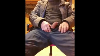 Big-Cocked Daddy Jerks Off at Work - Amateur Solo Video