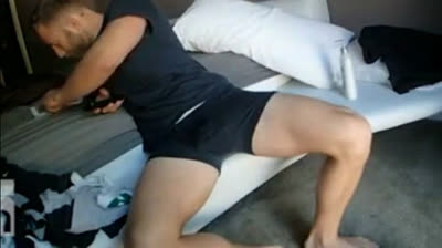 Muscular Hunk Masturbating to Porn