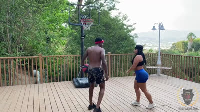 Monica plays with cock