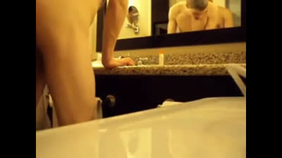 Interracial Couple's Bareback Bathroom Fuck